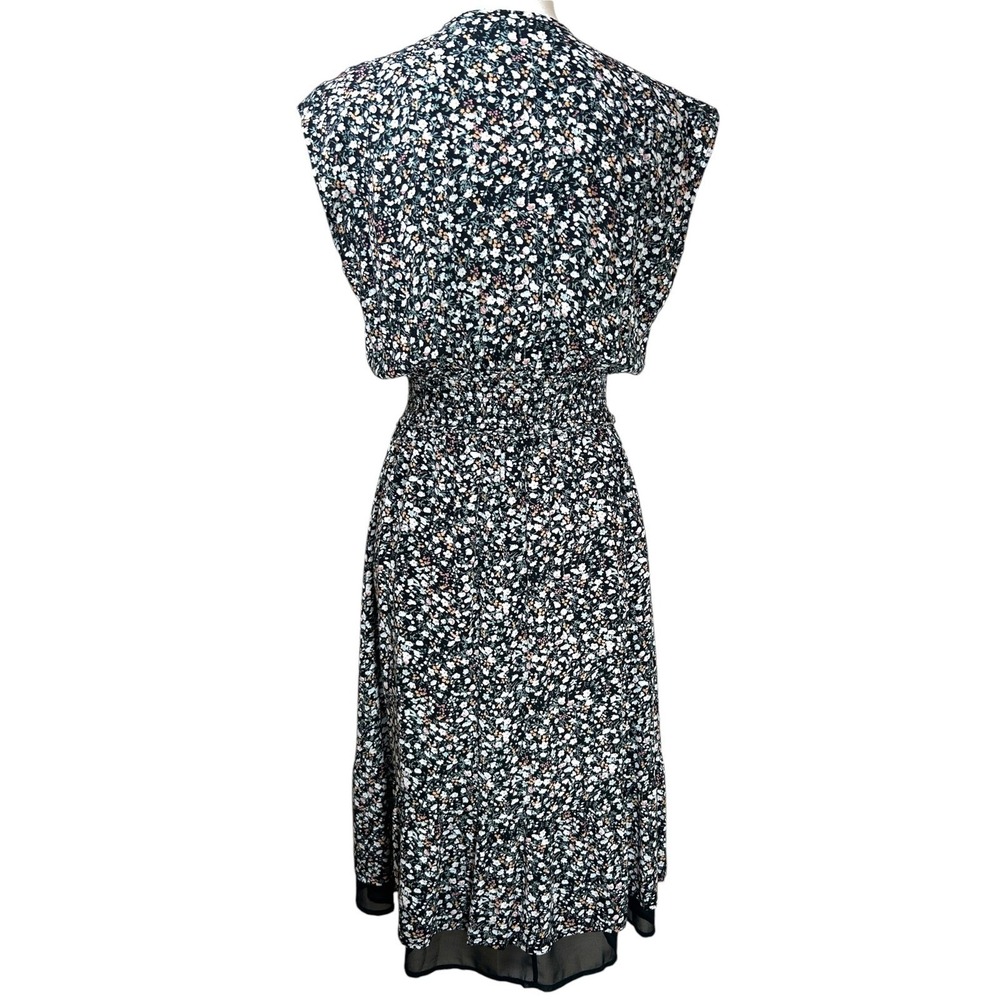 Rails Ashlyn Smocked Midi Dress Ivy Ditzy Floral black pink green Prairie Medium - Picture 8 of 8